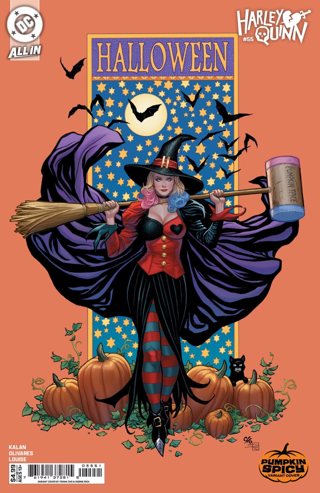 HARLEY QUINN #55 CVR E FRANK CHO PUMPKIN SPICY VAR | PREORDER OCT 22ND-SHIPS OCT